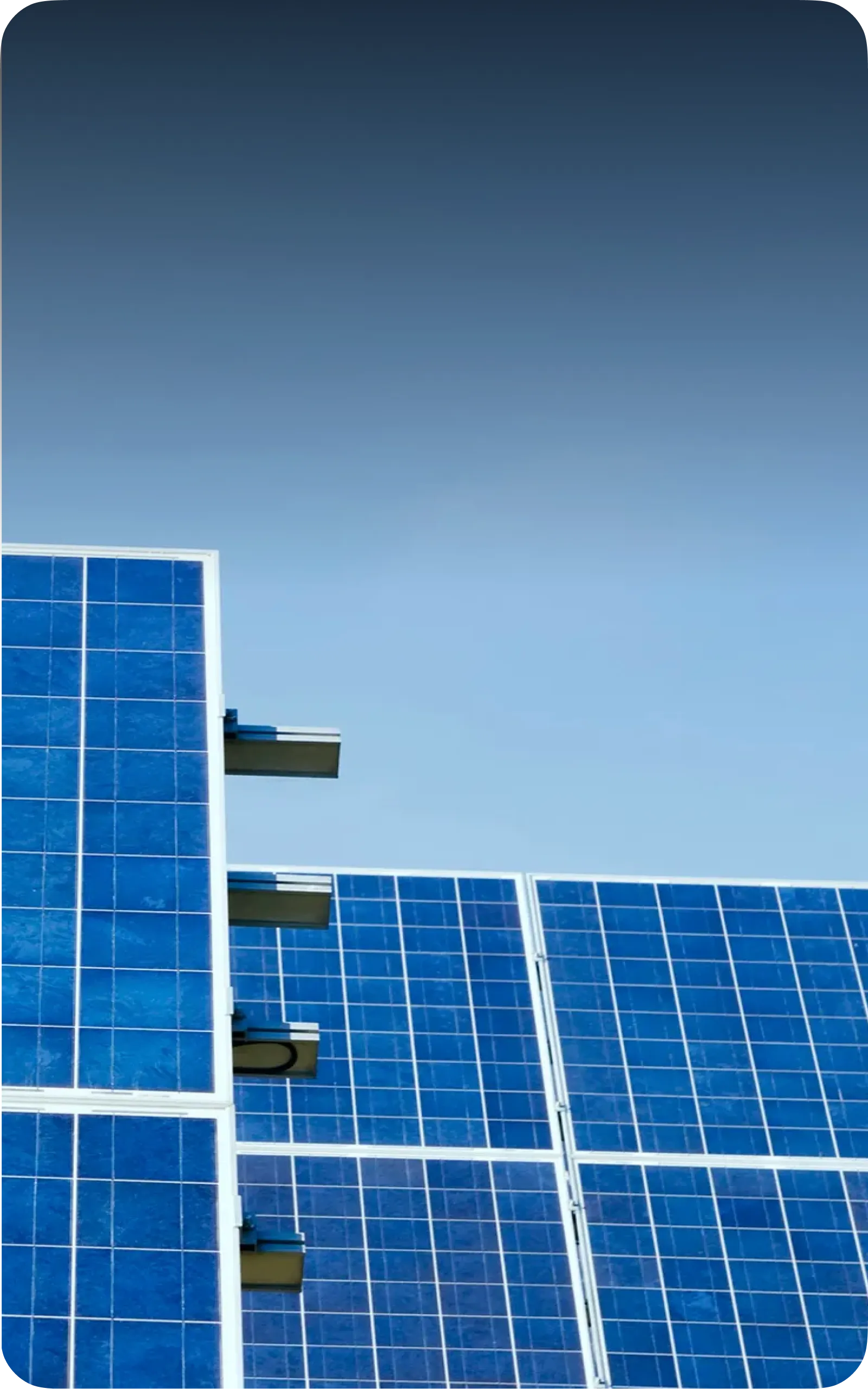 Solar panels under a clear sky